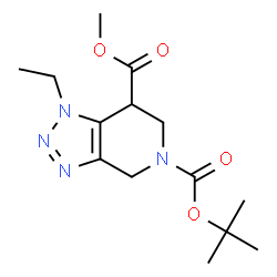 ChemSpider 2D Image | 5-tert-butyl 7-methyl 1-ethyl-6,7-dihydro-1H-[1,2,3]triazolo[4,5-c]pyridine-5,7(4H)-dicarboxylate | C14H22N4O4