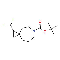 ChemSpider 2D Image | 2-Methyl-2-propanyl 1-(difluoromethyl)-6-azaspiro[2.6]nonane-6-carboxylate | C14H23F2NO2