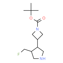 ChemSpider 2D Image | tert-butyl 3-(4-(fluoromethyl)pyrrolidin-3-yl)azetidine-1-carboxylate | C13H23FN2O2