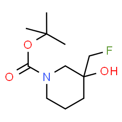ChemSpider 2D Image | 2-Methyl-2-propanyl 3-(fluoromethyl)-3-hydroxy-1-piperidinecarboxylate | C11H20FNO3