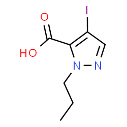ChemSpider 2D Image | 4-iodo-2-propylpyrazole-3-carboxylic acid | C7H9IN2O2