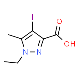 ChemSpider 2D Image | 1-ethyl-4-iodo-5-methylpyrazole-3-carboxylic acid | C7H9IN2O2