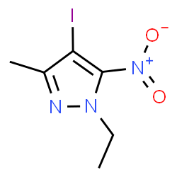 ChemSpider 2D Image | 1-Ethyl-4-iodo-3-methyl-5-nitro-1H-pyrazole | C6H8IN3O2