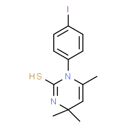 ChemSpider 2D Image | 1-(4-Iodophenyl)-4,4,6-trimethyl-3,4-dihydro-2(1H)-pyrimidinethione | C13H15IN2S