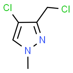 ChemSpider 2D Image | 4-chloro-3-(chloromethyl)-1-methylpyrazole | C5H6Cl2N2