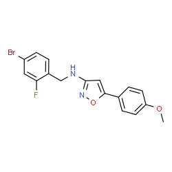 ChemSpider 2D Image | N-(4-Bromo-2-fluorobenzyl)-5-(4-methoxyphenyl)-1,2-oxazol-3-amine | C17H14BrFN2O2