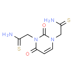 ChemSpider 2D Image | 2,2'-(2,4-Dioxo-1,3(2H,4H)-pyrimidinediyl)diethanethioamide | C8H10N4O2S2