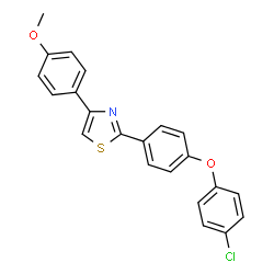 ChemSpider 2D Image | 2-[4-(4-Chlorophenoxy)phenyl]-4-(4-methoxyphenyl)-1,3-thiazole | C22H16ClNO2S