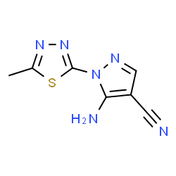 ChemSpider 2D Image | 5-Amino-1-(5-methyl-1,3,4-thiadiazol-2-yl)-1H-pyrazole-4-carbonitrile | C7H6N6S