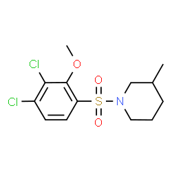 ChemSpider 2D Image | 1-[(3,4-Dichloro-2-methoxyphenyl)sulfonyl]-3-methylpiperidine | C13H17Cl2NO3S