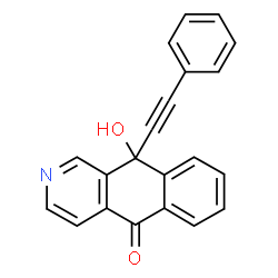 ChemSpider 2D Image | 10-Hydroxy-10-(phenylethynyl)benzo[g]isoquinolin-5(10H)-one | C21H13NO2
