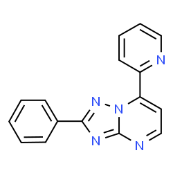 ChemSpider 2D Image | 2-Phenyl-7-(2-pyridinyl)[1,2,4]triazolo[1,5-a]pyrimidine | C16H11N5
