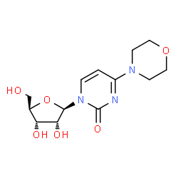 ChemSpider 2D Image | 1-[(2R,3R,4S,5R)-3,4-Dihydroxy-5-(hydroxymethyl)tetrahydro-2-furanyl]-4-(4-morpholinyl)-2(1H)-pyrimidinone | C13H19N3O6