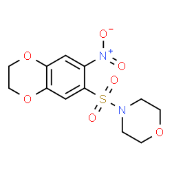 ChemSpider 2D Image | 4-[(7-Nitro-2,3-dihydro-1,4-benzodioxin-6-yl)sulfonyl]morpholine | C12H14N2O7S