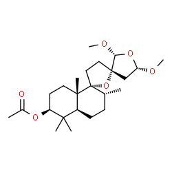ChemSpider 2D Image | (2R,2''R,3S,4a''S,5S,5'R,6''S,8a''S)-2,5-Dimethoxy-2'',5'',5'',8a''-tetramethyldodecahydro-2''H-dispiro[furan-3,2'-furan-5',1''-naphthalen]-6''-yl acetate | C24H40O6
