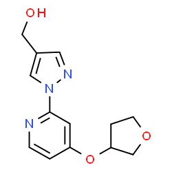 ChemSpider 2D Image | {1-[4-(Tetrahydro-3-furanyloxy)-2-pyridinyl]-1H-pyrazol-4-yl}methanol | C13H15N3O3