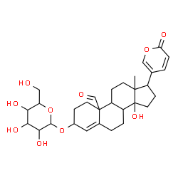 ChemSpider 2D Image | 3-(Hexopyranosyloxy)-14-hydroxy-19-oxobufa-4,20,22-trienolide | C30H40O10