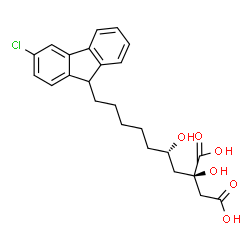 ChemSpider 2D Image | (2R)-2-[(2S)-7-(3-Chloro-9H-fluoren-9-yl)-2-hydroxyheptyl]-2-hydroxysuccinic acid | C24H27ClO6