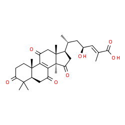 ChemSpider 2D Image | (23S,24E)-23-Hydroxy-3,7,11,15-tetraoxolanosta-8,24-dien-26-oic acid | C30H40O7