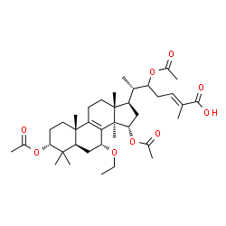 ChemSpider 2D Image | (3alpha,7alpha,15alpha,24E)-3,15,22-Triacetoxy-7-ethoxylanosta-8,24-dien-26-oic acid | C38H58O9