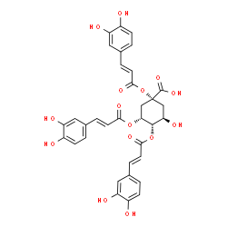 ChemSpider 2D Image | (1R,3R,4S,5R)-1,3,4-Tris{[(2E)-3-(3,4-dihydroxyphenyl)-2-propenoyl]oxy}-5-hydroxycyclohexanecarboxylic acid | C34H30O15