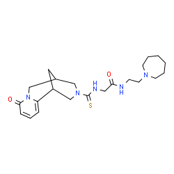 ChemSpider 2D Image | N-[2-(1-Azepanyl)ethyl]-N~2~-[(6-oxo-7,11-diazatricyclo[7.3.1.0~2,7~]trideca-2,4-dien-11-yl)carbonothioyl]glycinamide | C22H33N5O2S