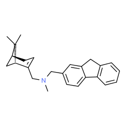 ChemSpider 2D Image | 1-[(1R,5S)-6,6-Dimethylbicyclo[3.1.1]hept-2-en-2-yl]-N-(9H-fluoren-2-ylmethyl)-N-methylmethanamine | C25H29N