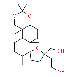ChemSpider 2D Image | 2-[5-(Hydroxymethyl)-3',3',6a',8',10b'-pentamethyldodecahydro-3H-spiro[furan-2,7'-naphtho[2,1-d][1,3]dioxin]-5-yl]ethanol | C23H40O5