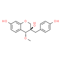 ChemSpider 2D Image | (3R,4R)-3-(4-Hydroxybenzyl)-4-methoxy-3,7-chromanediol | C17H18O5
