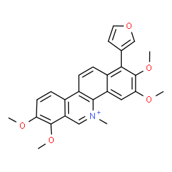 ChemSpider 2D Image | 1-(3-Furyl)-2,3,7,8-tetramethoxy-5-methylbenzo[c]phenanthridinium | C26H24NO5