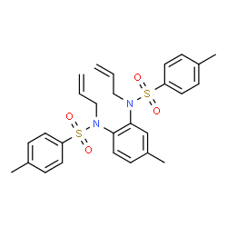 ChemSpider 2D Image | N,N'-(4-Methyl-1,2-phenylene)bis(N-allyl-4-methylbenzenesulfonamide) | C27H30N2O4S2