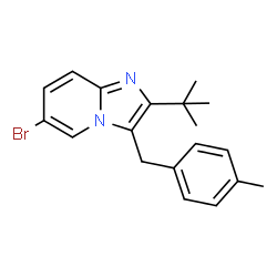 ChemSpider 2D Image | 6-Bromo-3-(4-methylbenzyl)-2-(2-methyl-2-propanyl)imidazo[1,2-a]pyridine | C19H21BrN2