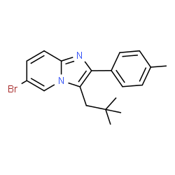 ChemSpider 2D Image | 6-Bromo-3-(2,2-dimethylpropyl)-2-(4-methylphenyl)imidazo[1,2-a]pyridine | C19H21BrN2