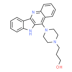 ChemSpider 2D Image | 3-[4-(10H-Indolo[3,2-b]quinolin-11-yl)-1-piperazinyl]-1-propanol | C22H24N4O