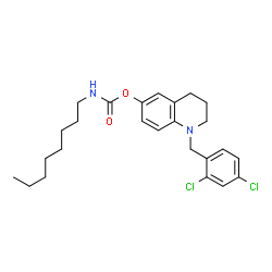 ChemSpider 2D Image | 1-(2,4-Dichlorobenzyl)-1,2,3,4-tetrahydro-6-quinolinyl octylcarbamate | C25H32Cl2N2O2