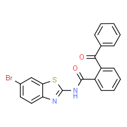 ChemSpider 2D Image | 2-Benzoyl-N-(6-bromo-1,3-benzothiazol-2-yl)benzamide | C21H13BrN2O2S