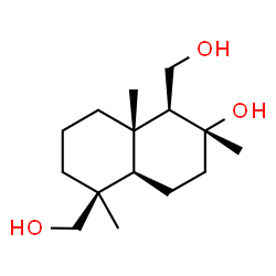 ChemSpider 2D Image | (1S,2R,4aR,5S,8aS)-1,5-Bis(hydroxymethyl)-2,5,8a-trimethyldecahydro-2-naphthalenol | C15H28O3