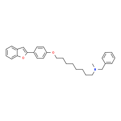 ChemSpider 2D Image | 8-[4-(1-Benzofuran-2-yl)phenoxy]-N-benzyl-N-methyl-1-octanamine | C30H35NO2
