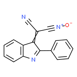 ChemSpider 2D Image | 3-(Oxido-lambda~5~-azanylidyne)-2-(2-phenyl-3H-indol-3-ylidene)propanenitrile | C17H9N3O