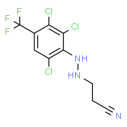 ChemSpider 2D Image | 3-{2-[2,3,6-Trichloro-4-(trifluoromethyl)phenyl]hydrazino}propanenitrile | C10H7Cl3F3N3