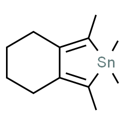 ChemSpider 2D Image | 1,2,2,3-Tetramethyl-4,5,6,7-tetrahydro-2H-2-benzostannole | C12H20Sn