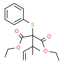 ChemSpider 2D Image | Diethyl (2-methyl-3-buten-2-yl)(phenylsulfanyl)malonate | C18H24O4S