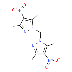 ChemSpider 2D Image | 1,1'-Methylenebis(3,5-dimethyl-4-nitro-1H-pyrazole) | C11H14N6O4