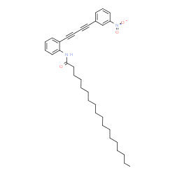 ChemSpider 2D Image | N-{2-[4-(3-Nitrophenyl)-1,3-butadiyn-1-yl]phenyl}octadecanamide | C34H44N2O3