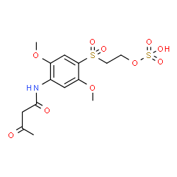 ChemSpider 2D Image | 2-(2,5-dimethoxy-4-(3-oxobutanamido)phenylsulfonyl)ethyl hydrogen sulfate | C14H19NO10S2