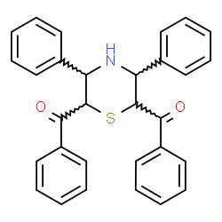 ChemSpider 2D Image | (3,5-Diphenyl-2,6-thiomorpholinediyl)bis(phenylmethanone) | C30H25NO2S