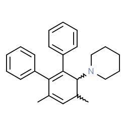 ChemSpider 2D Image | 1-(4,6-Dimethyl-2,3-diphenyl-2,4-cyclohexadien-1-yl)piperidine | C25H29N