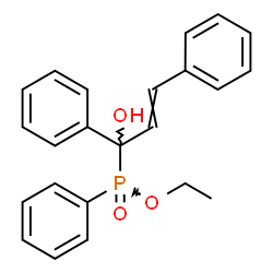 ChemSpider 2D Image | Ethyl (1-hydroxy-1,3-diphenyl-2-propen-1-yl)phenylphosphinate | C23H23O3P