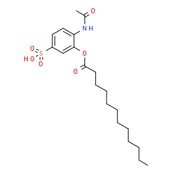 ChemSpider 2D Image | 4-Acetamido-3-(dodecanoyloxy)benzenesulfonic acid | C20H31NO6S