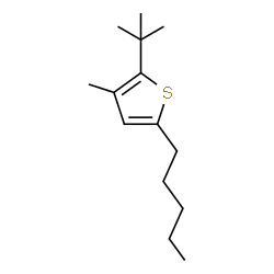 ChemSpider 2D Image | 3-Methyl-2-(2-methyl-2-propanyl)-5-pentylthiophene | C14H24S